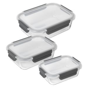 Glass storage container set 3 pcs 0.64 L/1.05 L/1.52 L