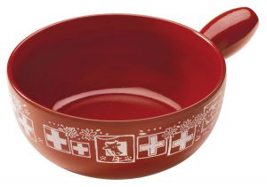 Fondue caquelon Suisse rouge 22cm