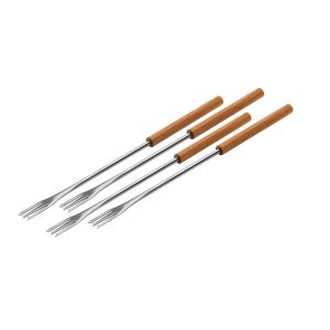 Cheese & Meat fondue forks cherry wood 4 pcs