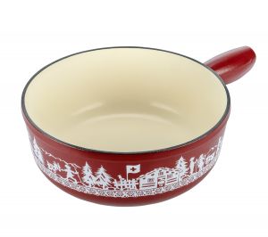 Fondue pot induction cast iron red Alpine Meadow · Ø 24 cm