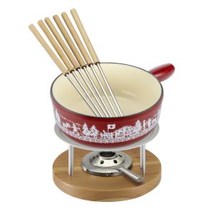 Käsefondue Set Induktion Gusseisen rot Alpweide · Ø 24 cm