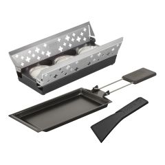 Raclette set mini Swiss Cross silver