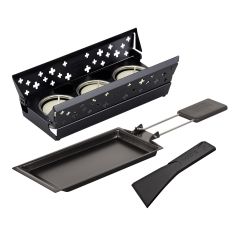 Raclette set mini Swiss Cross black