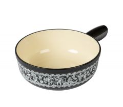 Fondue pot induction cast iron black Swiss National Day · Ø 20 cm