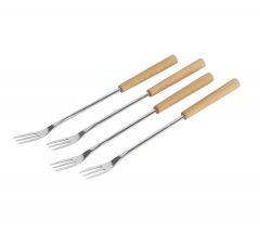 Cheese fondue forks beech wood 4 pcs