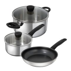 CLASSIC Kochgeschirr Set (Stielk. 16 cm / Kochtopf 20 cm / Bratpfanne 24 cm)